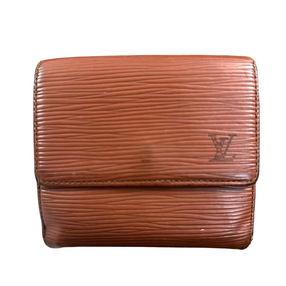 Vintage Louis Vuitton Epi Porte Feiulle Elise Credit Tan Leather Trifold Wallet